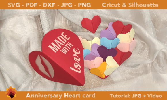 Anniversary Origami Heart Card: A 3D SVG Shape for Brands