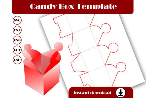 Candy Box Template: 3D SVG for Gift Boxes