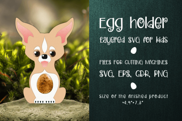 Chihuahua Dog Egg Holder: 3D SVG Shapes for Branding