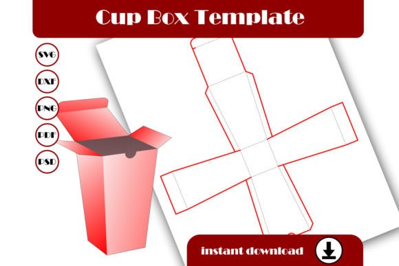 Coffee Cup Box: 3D SVG Shapes for Branding