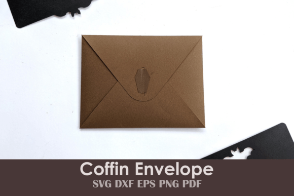 Coffin Envelope and Bat Note Cards: 3D SVG Shapes