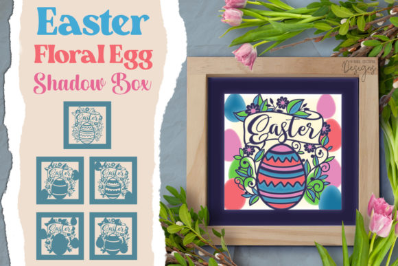 Easter Floral Egg Shadow Box: 5-Layer 3D SVG Design