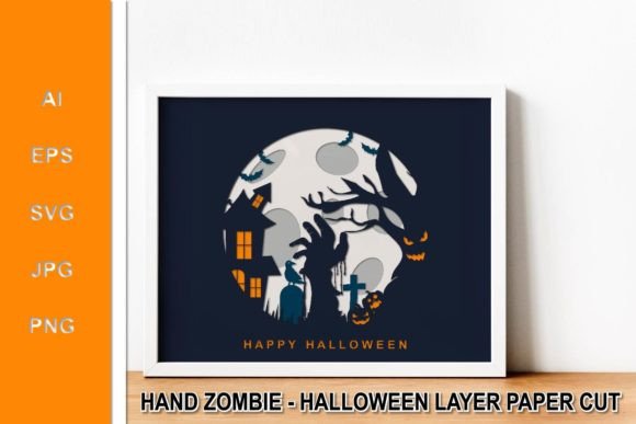 Hand Zombie 3D SVG for Shadow Boxes & Branding
