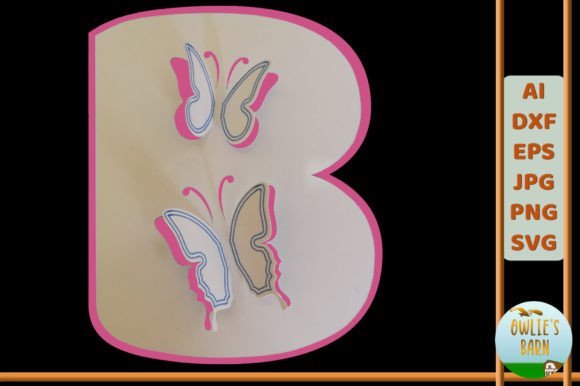 Popup Butterfly Monogram B: 3D SVG Shapes for Blogs