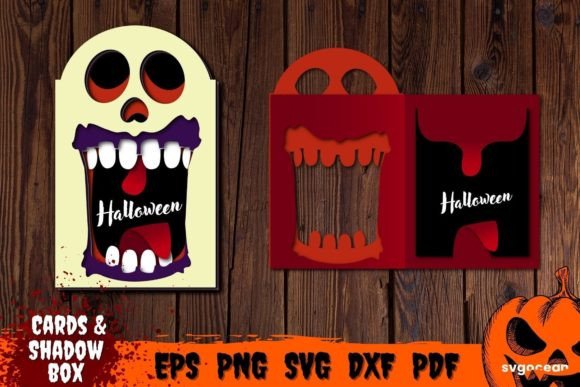 Skull Pop Up Card Template: 3D SVG for Shadow Boxes