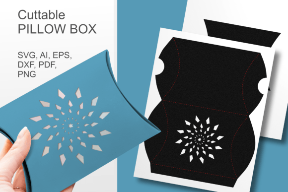 Snow Crystal Pillow Box: 3D SVG for Gift Boxes