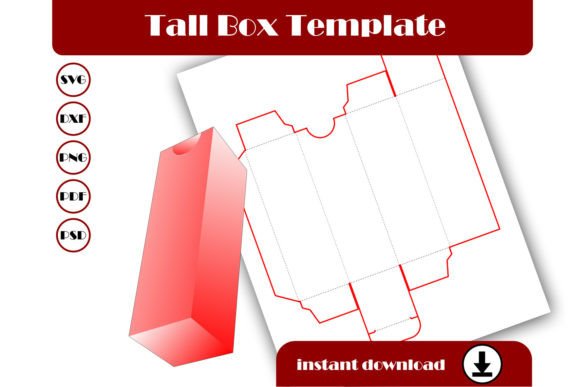 Tall Box Template: Premium 3D SVG Shapes for Gifts
